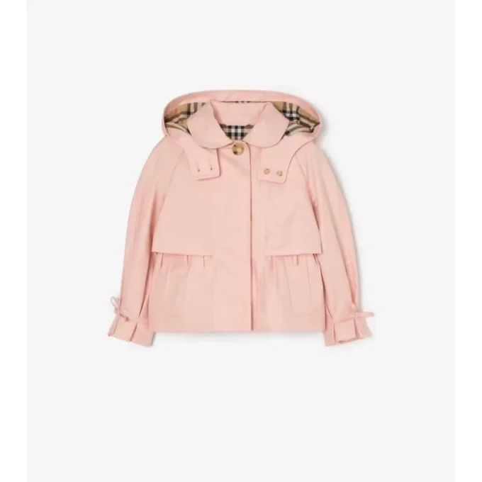 Chaqueta trench con capucha de algodón Chaqueta trench con capucha de algodón