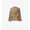 Chaqueta trench con capucha de algodón a cuadros