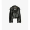 Chaqueta trench corta de cuero repujado Chaqueta trench corta de cuero repujado