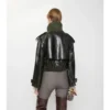 Chaqueta trench corta de cuero repujado Chaqueta trench corta de cuero repujado