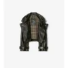 Chaqueta trench corta de cuero repujado Chaqueta trench corta de cuero repujado