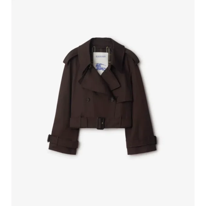 Chaqueta trench corta de Gabardine Chaqueta trench corta de Gabardine