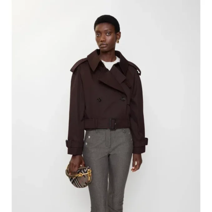 Chaqueta trench corta de Gabardine Chaqueta trench corta de Gabardine
