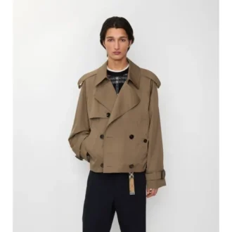 Chaqueta trench corta de Gabardine Chaqueta trench corta de Gabardine