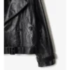 Chaqueta trench corta de piel repujada Chaqueta trench corta de piel repujada
