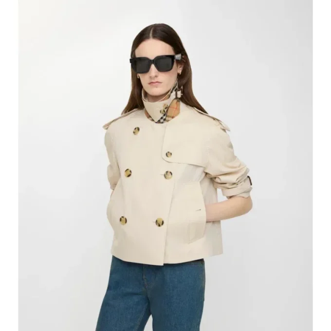 Chaqueta trench Mayfair corta de Tropical Gabardine Chaqueta trench Mayfair corta de Tropical Gabardine