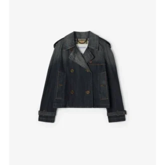 Chaqueta trench Mayfair de denim corta