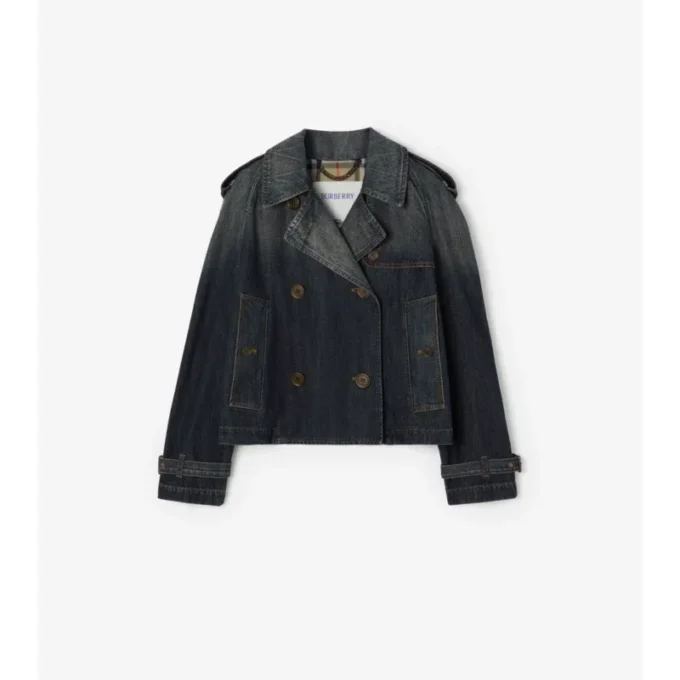 Chaqueta trench Mayfair de denim corta Chaqueta trench Mayfair de denim corta
