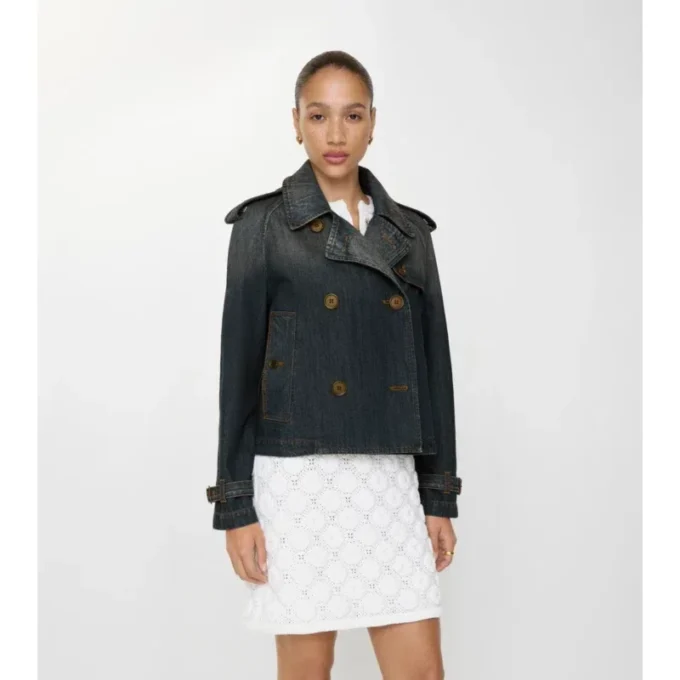 Chaqueta trench Mayfair de denim corta Chaqueta trench Mayfair de denim corta