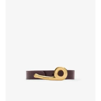 Cinturón fino de brida de piel