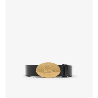 Cinturón ovalado reversible de piel con sello Knight Cinturón ovalado reversible de piel con sello Knight