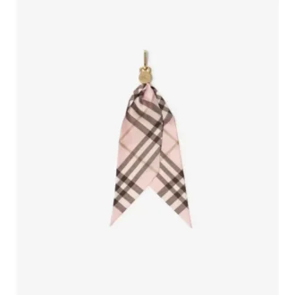 Colgante de pañuelo de seda con estampado de cuadros