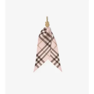 Colgante de pañuelo de seda con estampado de cuadros