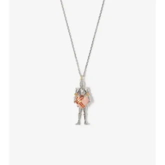 Collar con dije de corazón de caballero Collar con dije de corazón de caballero
