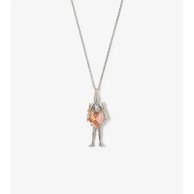 Collar con dije de corazón de caballero Collar con dije de corazón de caballero