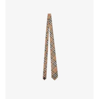 Corbata de seda con estampado de cuadros