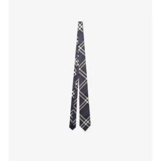 Corbata de seda con estampado de cuadros