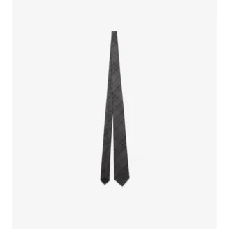 Corbata de seda con estampado de cuadros