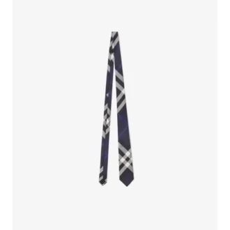 Corbata de seda con estampado de cuadros