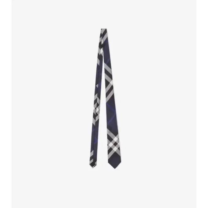 Corbata de seda con estampado de cuadros