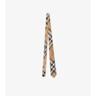 Corbata de seda con estampado de cuadros