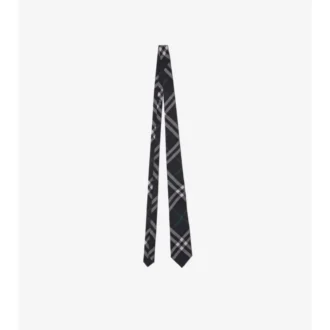Corbata de seda con estampado de cuadros