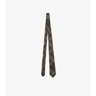 Corbata de seda con estampado de cuadros