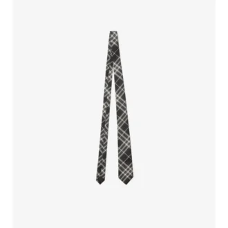 Corbata de seda con estampado de cuadros