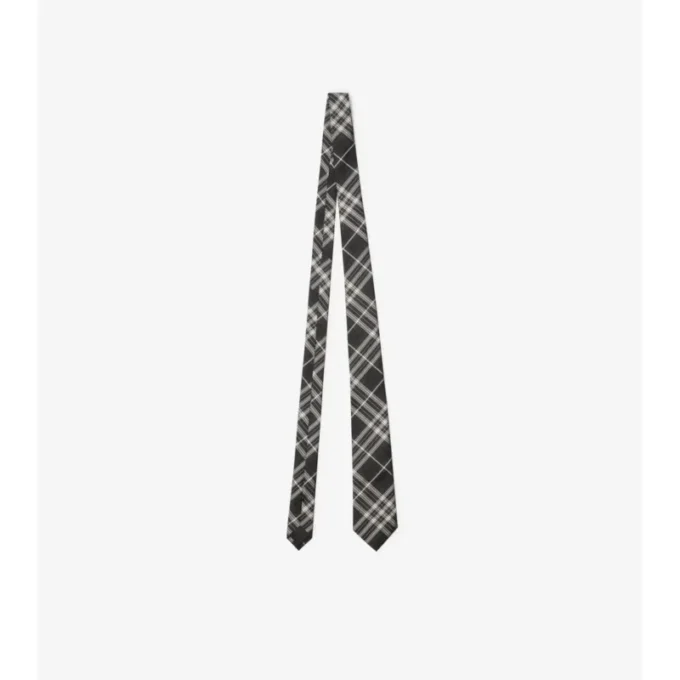 Corbata de seda con estampado de cuadros Corbata de seda con estampado de cuadros
