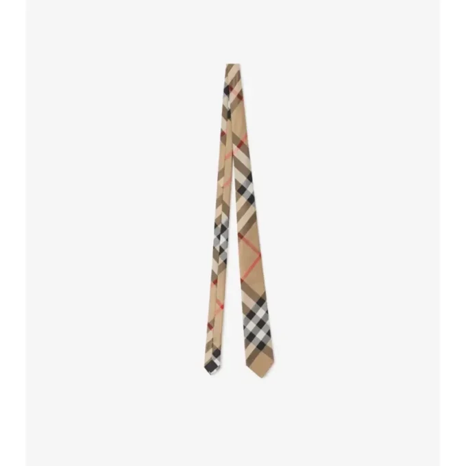 Corbata de seda con estampado de cuadros Corbata de seda con estampado de cuadros