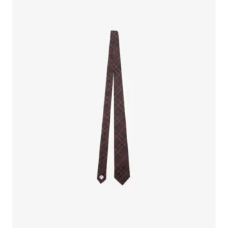 Corbata de seda con estampado de cuadros