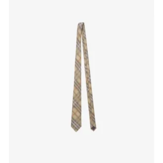 Corbata de seda con estampado de cuadros