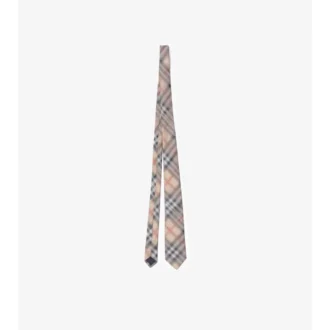 Corbata de seda con estampado de cuadros