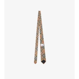 Corbata de seda con estampado de cuadros