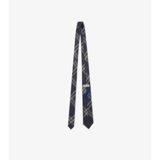 Corbata de seda con estampado de cuadros