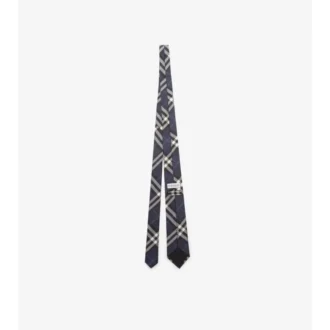 Corbata de seda con estampado de cuadros