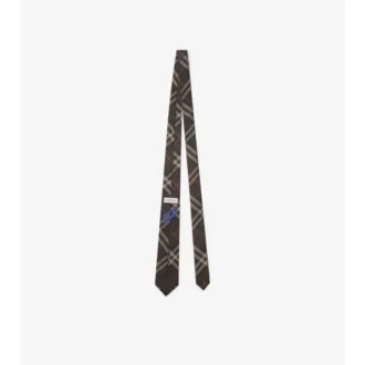 Corbata de seda con estampado de cuadros