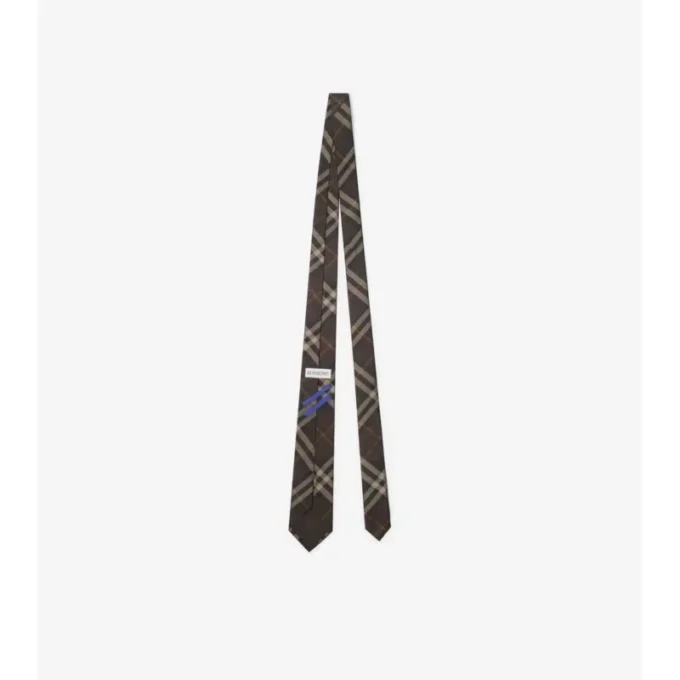 Corbata de seda con estampado de cuadros Corbata de seda con estampado de cuadros