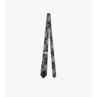 Corbata de seda con estampado de cuadros