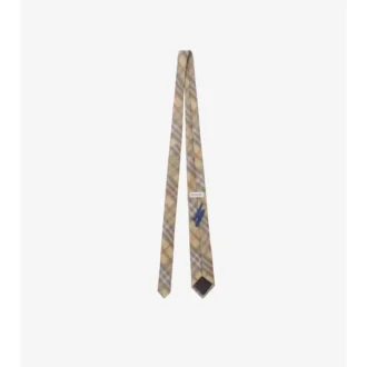 Corbata de seda con estampado de cuadros