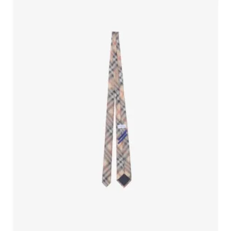 Corbata de seda con estampado de cuadros