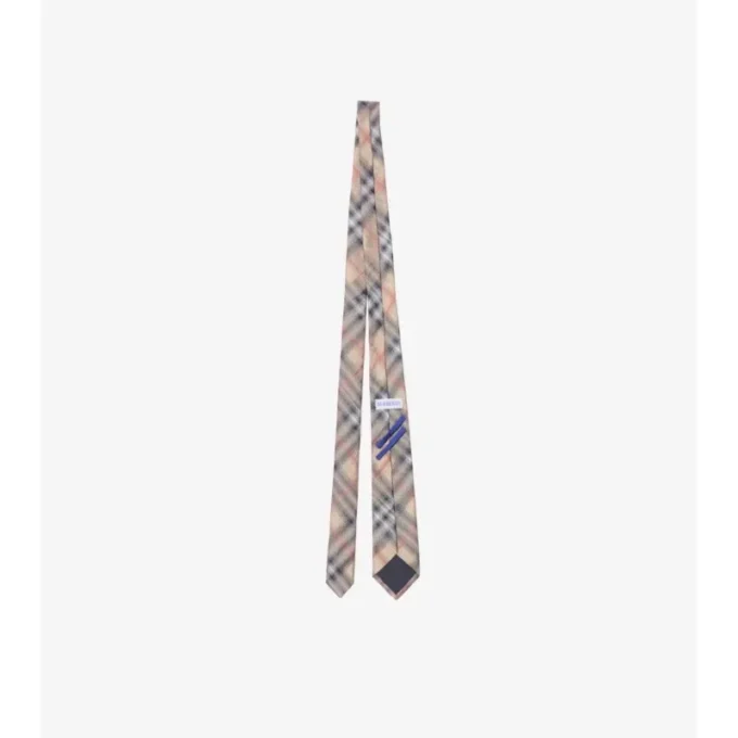 Corbata de seda con estampado de cuadros