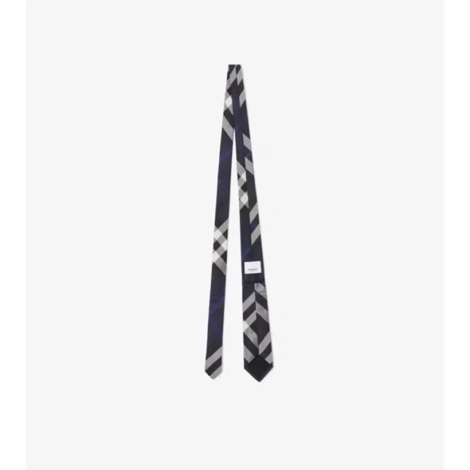 Corbata de seda con estampado de cuadros