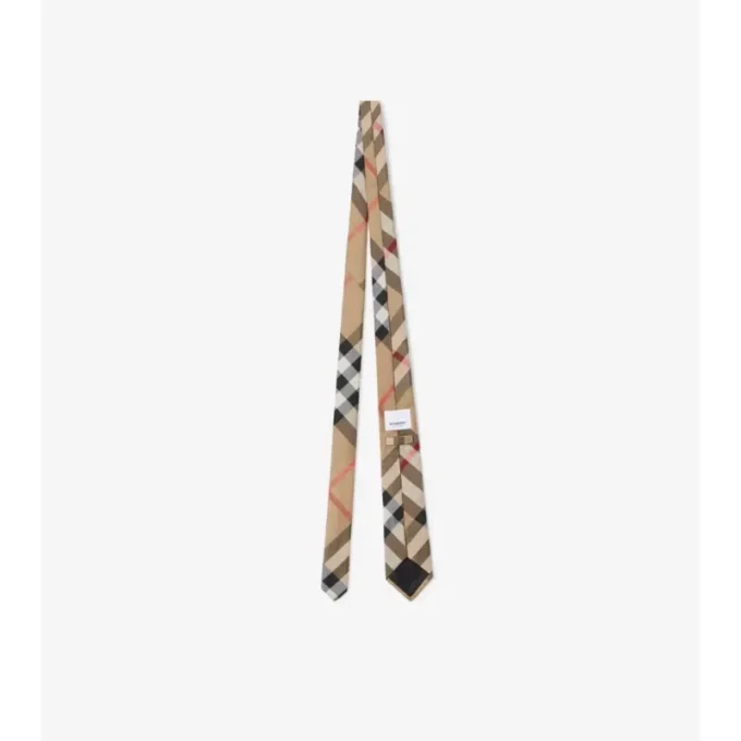 Corbata de seda con estampado de cuadros Corbata de seda con estampado de cuadros