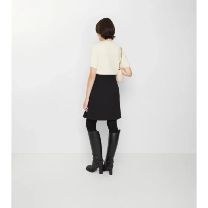 Falda midi plisada de mezcla de lana Falda midi plisada de mezcla de lana