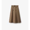 Falda midi tipo trench de gabardine Falda midi tipo trench de gabardine