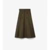 Falda midi tipo trench de gabardine Falda midi tipo trench de gabardine