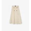 Falda midi tipo trench de gabardine Falda midi tipo trench de gabardine
