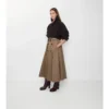 Falda midi tipo trench de gabardine Falda midi tipo trench de gabardine