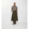 Falda midi tipo trench de gabardine Falda midi tipo trench de gabardine